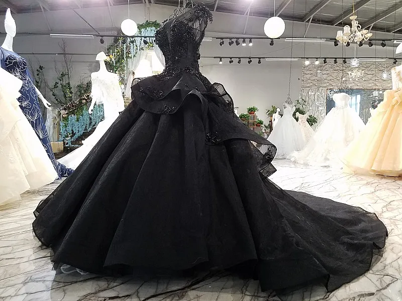 Новое прибытие роскошные бальные платья Черные свадебные платья 2020 Готический корт винтаж не белые свадебные платья