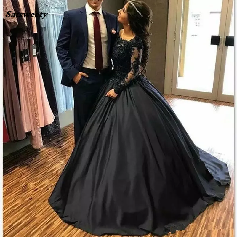 Luxury Women'S Lace Wedding Dress Black, Lace Sweetheart Bridal Dress  Wedding Dresses For Bride, Princess Wedding Dresses For Bride, Evening Prom  Party Halloween,Black-L YUG : Buy Online at Best Price in KSA -