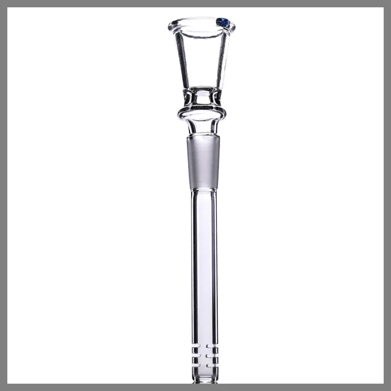 Smoking Glass downstem adapter with bowl 14mm male bowless stem clear have diffuse cuts can be chosed