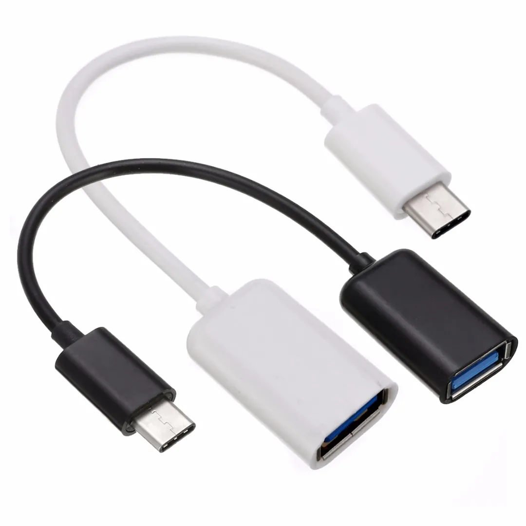 30pcs/lot New Type C OTG Cable Adapter USB 3.1 Type-C Male to USB 3.0 A Female OTG Data Cable Cord Adapter White/Black 16.5cm