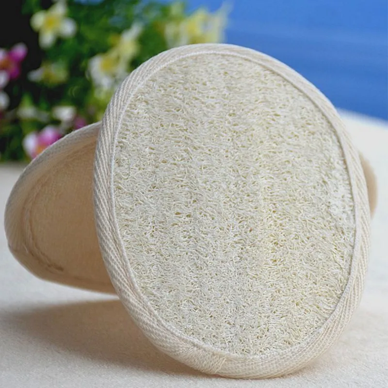 Morbida esfoliante luffa corpo naturale indietro spugna cinghia maniglia vasca da bagno doccia massaggio spa scrubber spazzola pelle corpo lavaggio pad