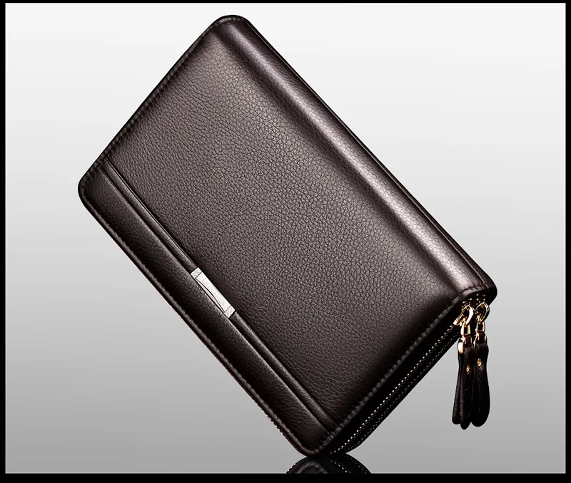 Zakelijke portemonnee mannen portemonnee clutch luxe portfolio geld clip munten pocket hoge capaciteit toevallige houders portefeuilles telefoon tas