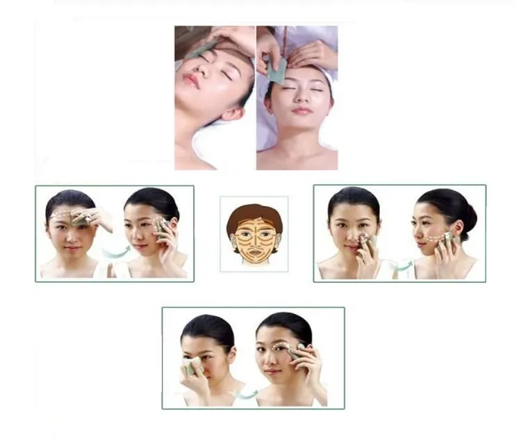 Nuova vendita naturale giada gua sha trattamento viso cura massaggio massaggio giada rasatura strumento salone SPA fornitore di strumenti di salute bellezza