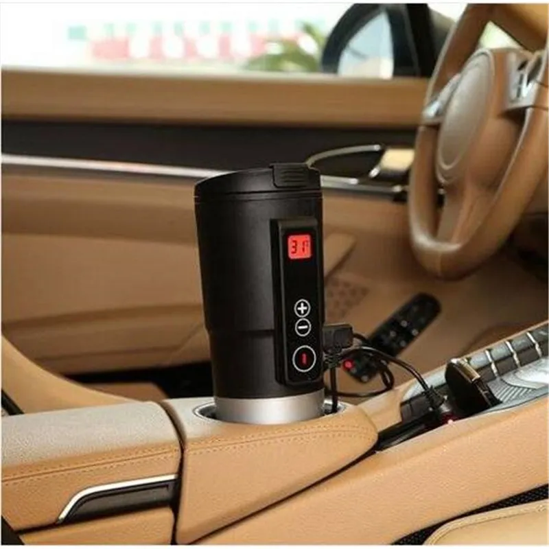 Hurtownie Inteligentny samochód Auto Heating Cup Regulowany Temperatura Czajnik Elektryczny Thermos Cup Drinkware 2018