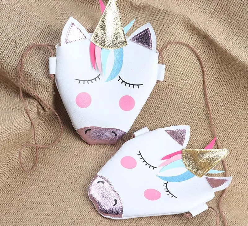 Unicorn cute baby coin purse kids girls backpacks Fashion Childrens Bags Messenger Shoulder Leather A1705