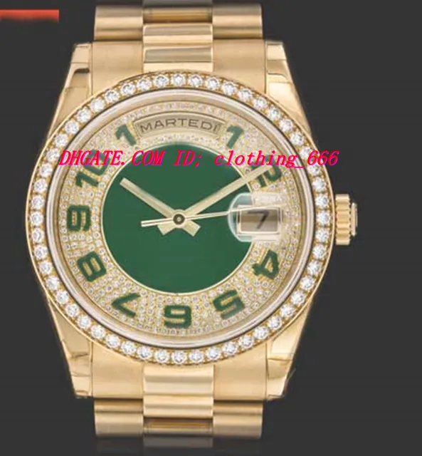 Montre de luxe Bracelet en acier inoxydable, or jaune 18K, diamant, 118348, 39mm, mécanique, automatique, montre-Bracelet pour homme