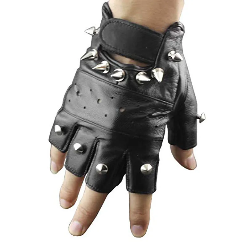 Premium Quality Men's Fingerless Leather Gloves Slip-Resistant Half  Finger Design, Ideal for Fitness Cycling