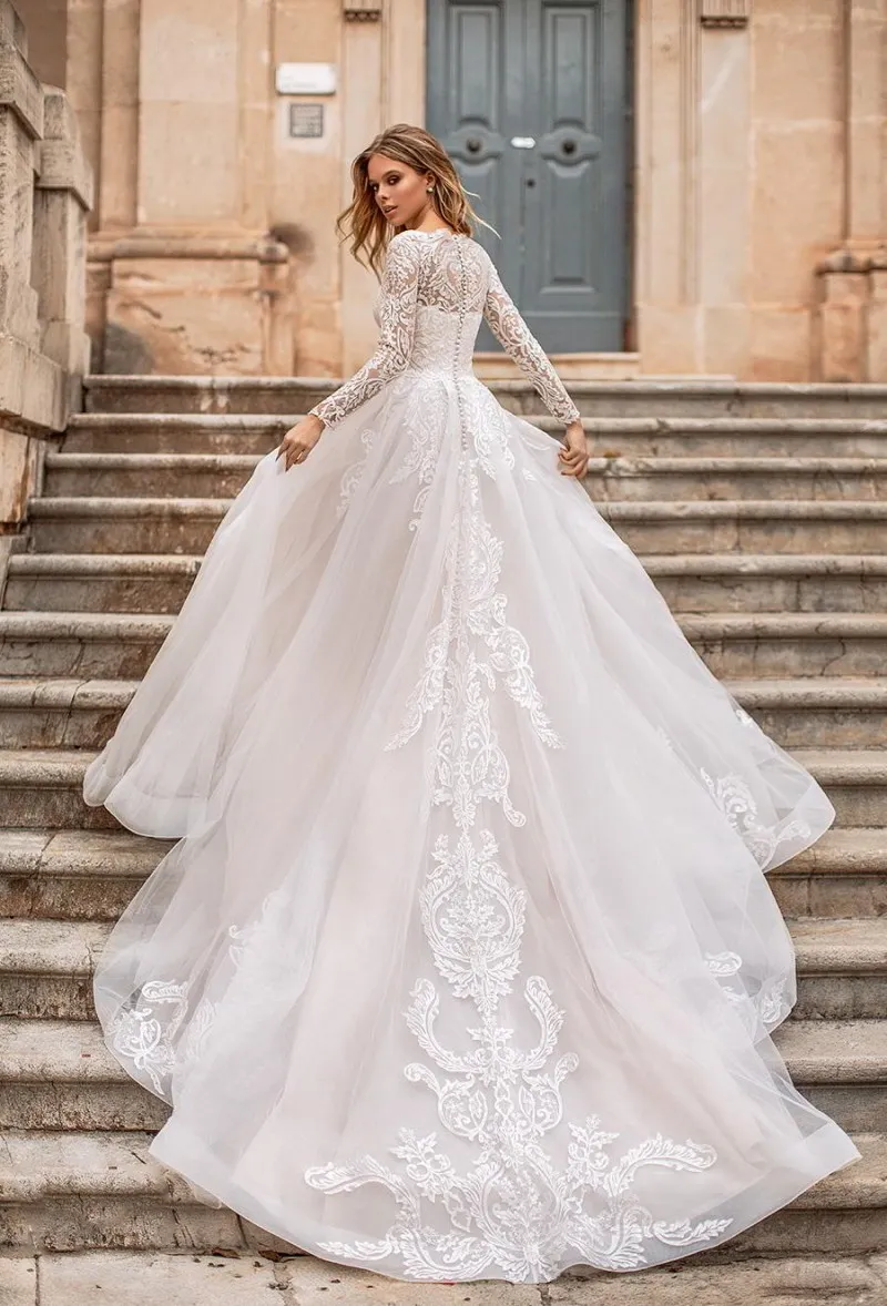 Naviblue 2019 Dolly Modest Long Sleeves Wedding Dresses Ball Gown