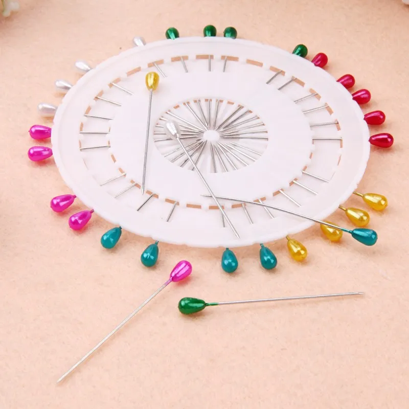 /pack Colorful teardrop shaped pearl Head Pins Weddings Corsage Sewing For DIY Jewelry Findings Components
