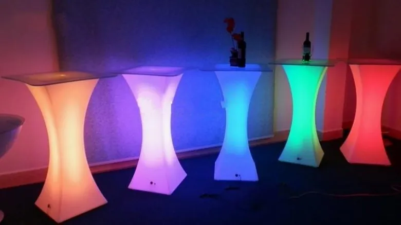 New Rechargeable LED Luminous cocktail table waterproof glowing lighted up coffee table bar kTV disco party supply