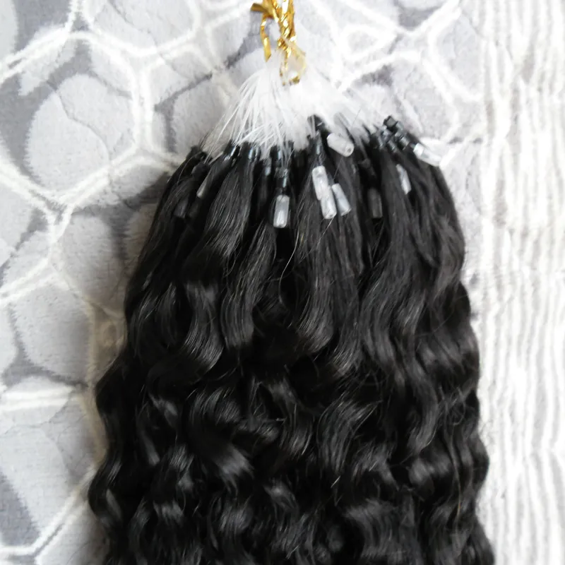 Onda profunda brasileira micro laço extensões de cabelo humano 100g 1gs 100s 100 remy extensão do cabelo humano micro link extensão do cabelo humano 4038060