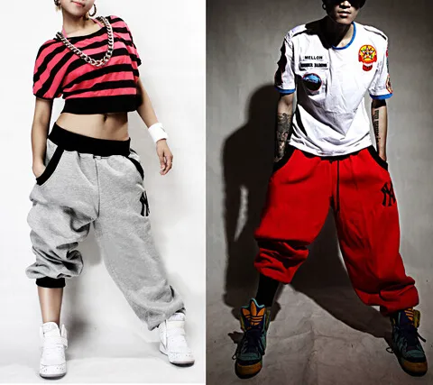 Мужские женские брюки брюсают случайные гарем мешковатые хип -хоп танце