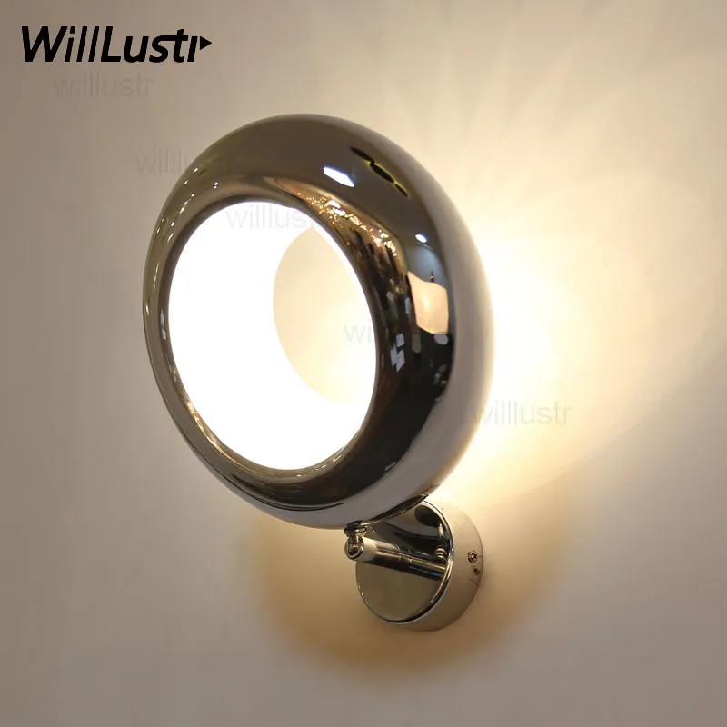 Noovo aura LED círculo lâmpada de parede UFO luz de parede ar condicionado de cobre cromado sala de jantar quarto restaurante do hotel iluminação de cabeceira