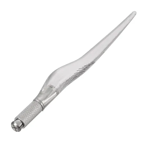 Partihandel Tatuering Pen Manuell Ögonbryn Mikrobladande Permanent Makeup Machine Penna Unik Design Transparent Handtag Kroppsformverktyg