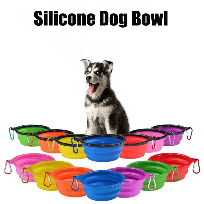 Silicone Folding Dog Feeding Bowl Collapsible Cats Water Dish Cat