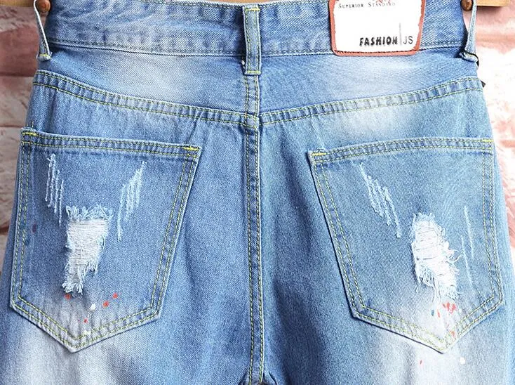 Sommer Mode Männer Jeans Shorts Baumwolle Denim Zerrissene Shorts Marke Designer Beiläufige Kurze Jeans Männer Plus Size242Q