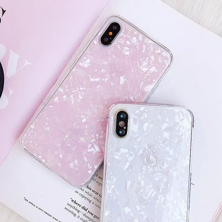 Wzór powłoki Miękkie TPU Połowa obudowa Case dla iPhone X Fashion Luxury Case Ochronne dla iPhone 8Plus