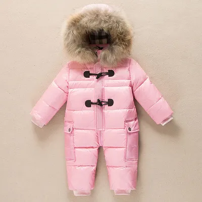 Tuta da neve per neonato, tuta da sci per neonato, pagliaccetto con  cappuccio in pelliccia invernale