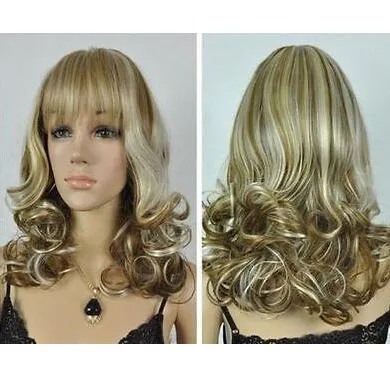 parrucche di capelli biondi mix marrone medio nuovo stile per parrucca da donna