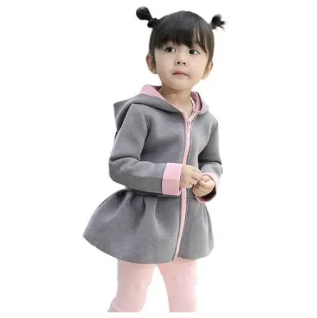 Het försäljning söta barn sweatshirts outwear hooded baby flicka höst vinter varm kappa kanin väst hoodie blus kläder # il5
