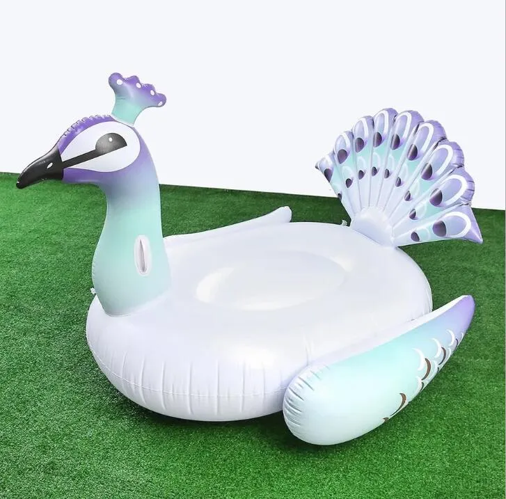 fritid jätte uppblåsbara flytande djur påfågel 150cm simma pool swan leksak rolig vatten svan leksak floats madrass
