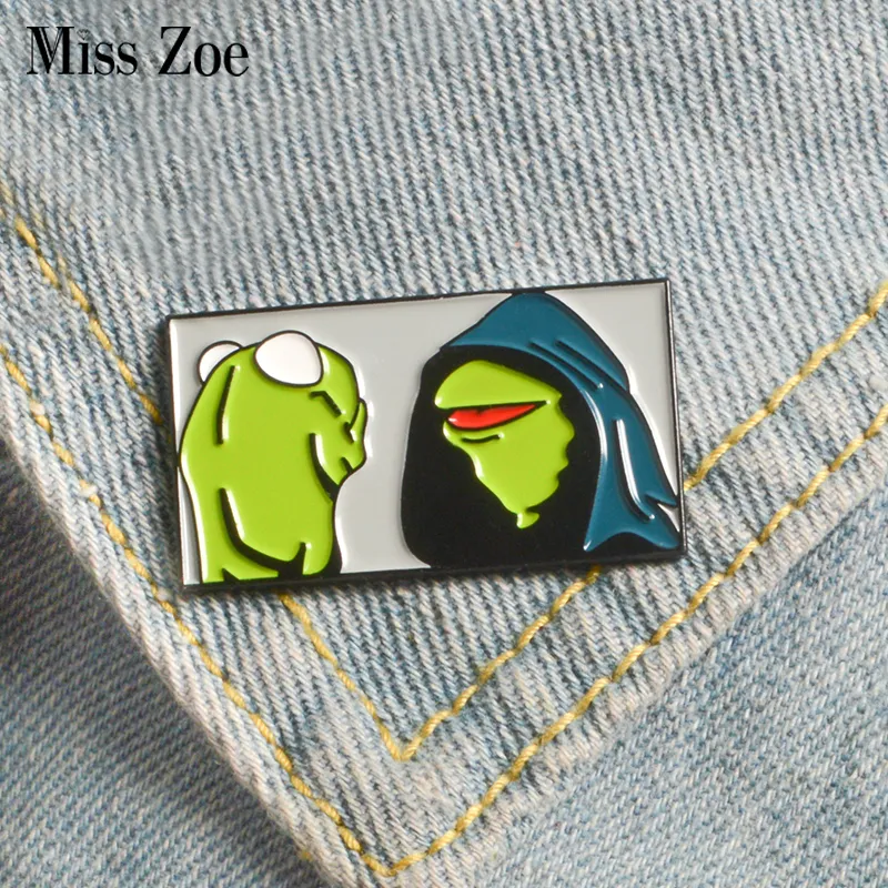 Miss Zoe Kermit la rana Spille smaltate Muppet Show spilla rana Borsa Abbigliamento Spilla Bottone Distintivo Cartoon Gioielli Regalo per amici bambini