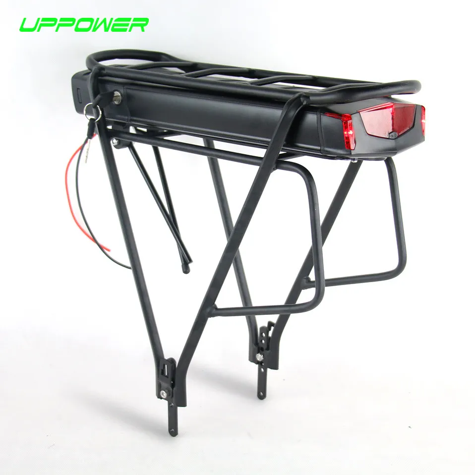 US UE Nenhum imposto elétrica 36V bicicleta 10Ah 13Ah traseira da cremalheira bateria para Bafang BBS01 BBS02 eBike Bateria + Double Layer Suporte de bagagem