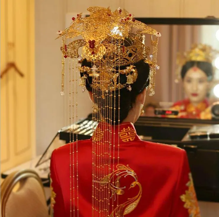 Chinese bride headdress costume jewelry hair comb Coronet flow