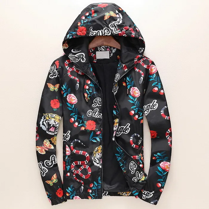 Homem capuz jaqueta windbreaker muitos animais 3d imprimido chapéu outerwear homem