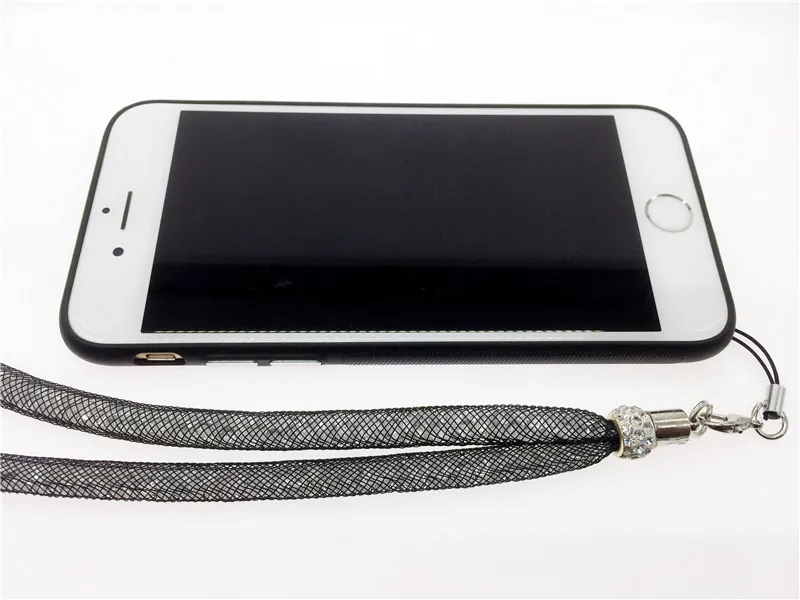 Bling diamant téléphone lanière sangles couleur bonbon brillant charme Long cou téléphone portable téléphone portable ceinture accrocher chaîne Bracelet