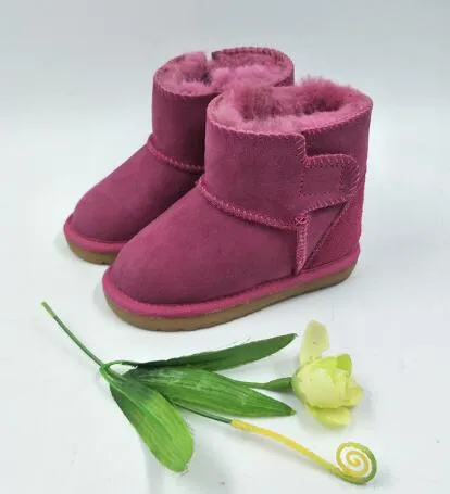 new Women Snow Boots Style Cow Suede Leather Waterproof Winter Baby snow boots Warm Ankle Boots