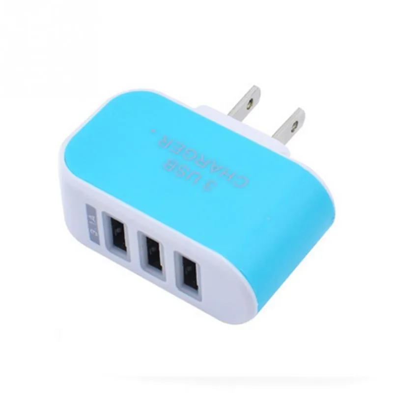 För iPhone 6 7 Plus 3 Port Fast Laddning USB Laddare 3.1a Triple USB Port Wall Home Travel Ac Charger Adapter US EU-kontakt för Android och iOS