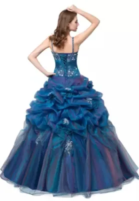 En stock 2018 Apliques con cuello en V sexy Vestido de fiesta Vestido para quinceañeras con cordones de organza Vestido dulce 16 Vestido Vestidos de debutante BQ137