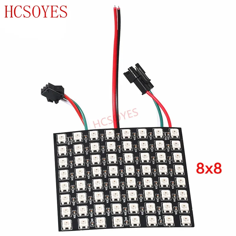 DC5V 8x8/16x16/32x8 WS2812B led Pixel 2811 ic Modulo LED indirizzabile individualmente rgb LED Dissipatore di calore Pannello pixel digitali