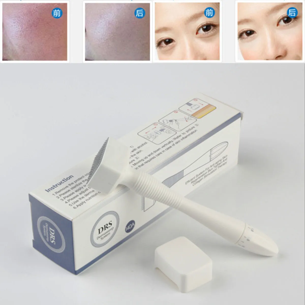 Verstelbare naaldlengte DRS 140 PIN Derma Stamp Roller MicroneDle Anti Aging Litteken Acne Spot Rimpel Huidverzorging Dermroller