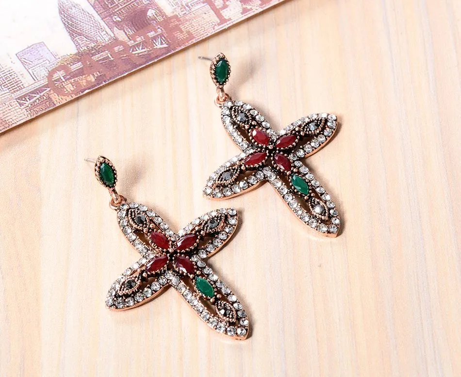 Orecchini Donna Neri Lunghi Goccia Stile Liberty Art Decò Anni - Foto 5