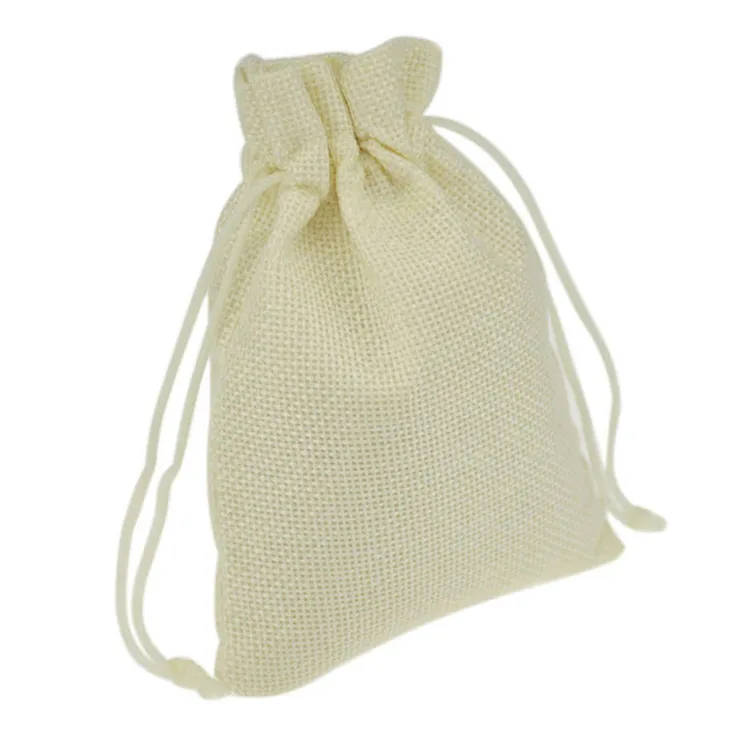 10 * 15cm 색 Linen Drawstring 가방 결혼식 호의 공예 DIY 크리스마스 파티 선물 가방 3.9 * 5.9 인치 / 많은