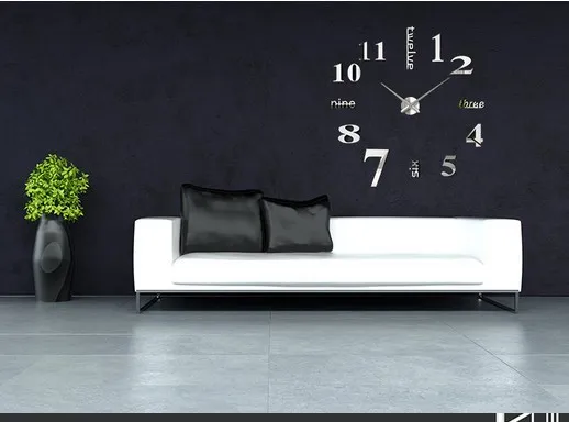 Grande taille texture métal texture bricolage mural horloge de style européen salon de mode art de la mode sourdine personnalité horloge créative horloge créative