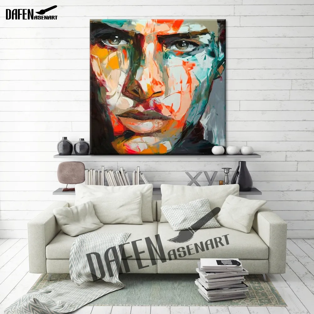 Angry Man Wall Art 100% Hand Painted Oil Painting On Canvas Palette Knife Figure  Art Home Decoration