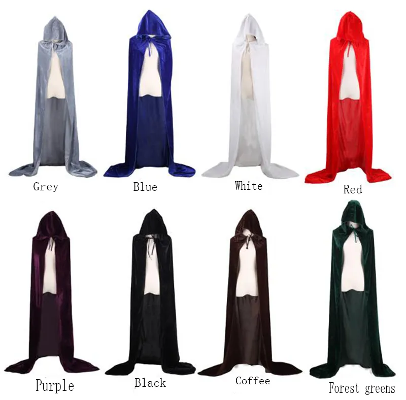 Vente spéciale pour Halloween Costume de noël pour sorcière à capuche elfe mort magicien sorcière manteau Cape robe Fantasia Adulto Cosplay vêtements