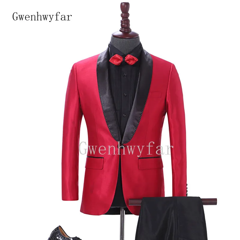 2018 Stylish Men Suit Set One Button Custom Made Tuxedos Prom Dinner ...