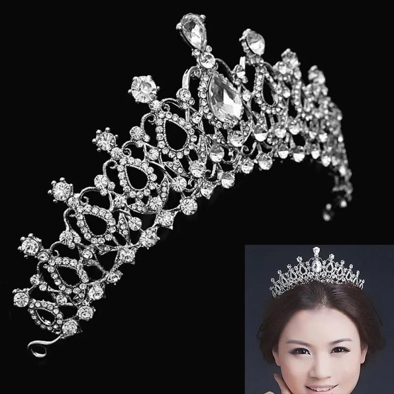 Full Round Clear Crystal Bridal Tiara Headband Rhinestone Crown Wedding Prom Ballet Tiara, Silver Tiara, Rhinestone Tiara, Wedding Crown  main image 3