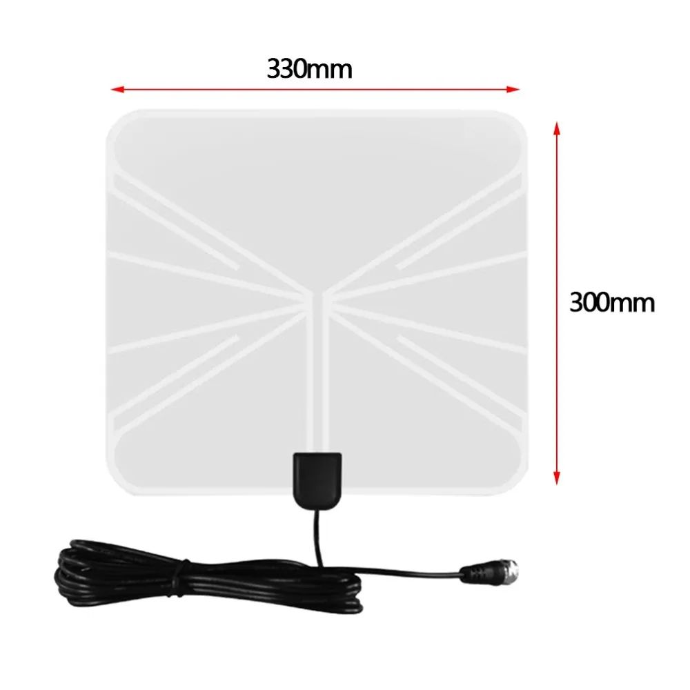 Freeshipping Simple Fashion HDTV Amplified Indoor Digital TV Aerial with High Gain HDTV 50 Miles Reception Range Home Use