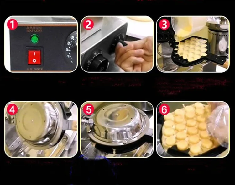 Equipamento para processamento de alimentos Máquina para fazer waffles de ovo Máquina de fazer folhados Bubble