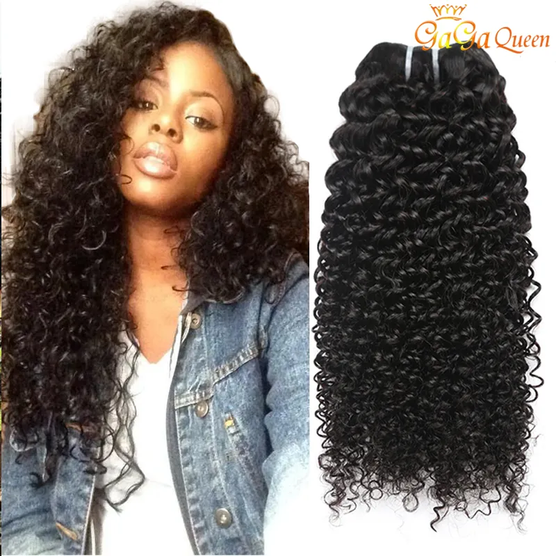 Karmiuは未加工の人間の拡張機能30inch Brazilian Kinky Curly Virgin hair織りを束ねます