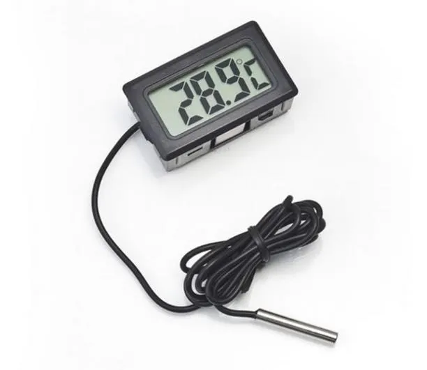 500pcs Digital LCD Screen Thermometer Refrigerator Fridge Freezer Aquarium FISH TANK Temperature -50~110C GT Black white Color SN1309