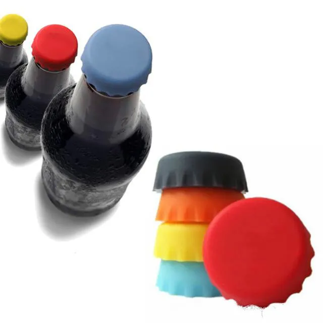 Bouchons de bouteille de bière en Silicone Durable 3*1 cm 6 couleurs bouchons d'étanchéité bouchons de vin couvercles d'assaisonnement couvercles de bouteille Gadgets de cuisine