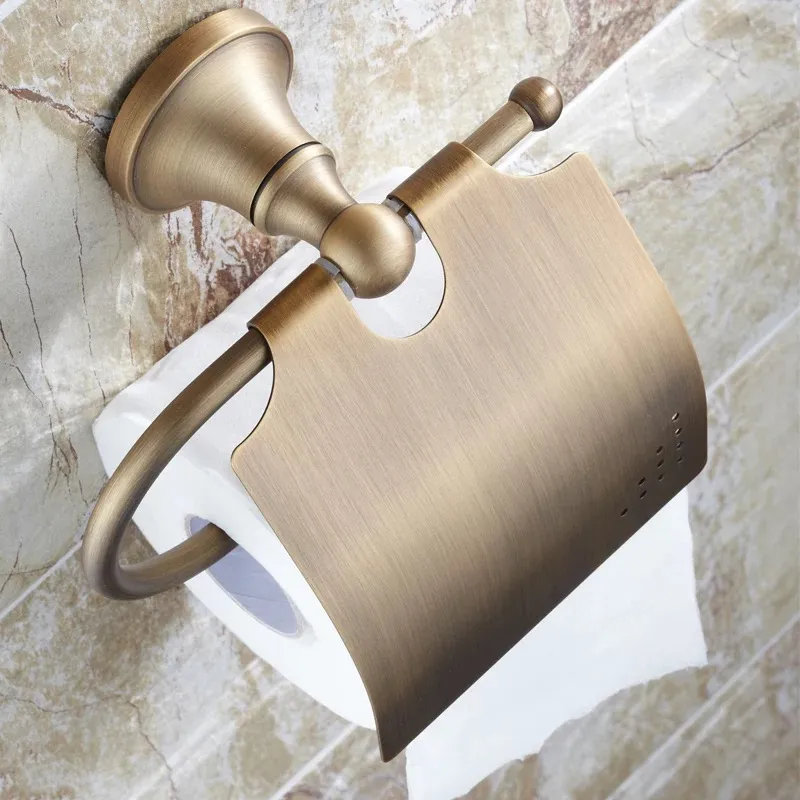 Антикварная латунная вешалка для туалетной бумаги в рулонах, настенные аксессуары для ванной комнаты, органайзер для туалета8080213