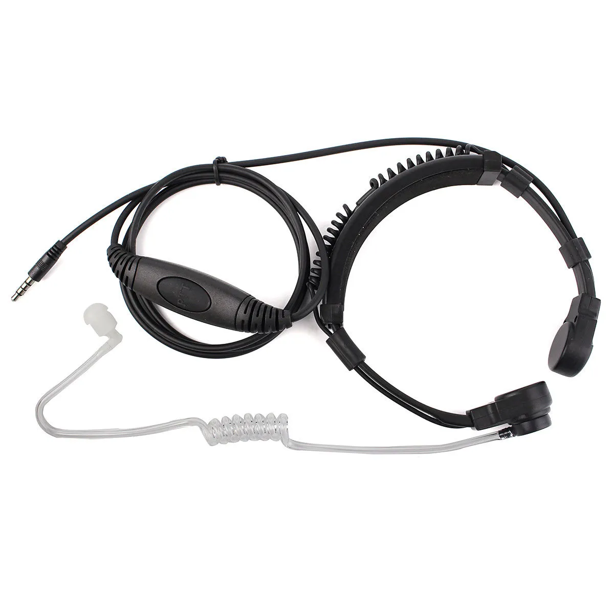 6x R-151 1-pins oortelefoon Covert Air Tube Headset Throat Mic PTT voor mobiele telefoon