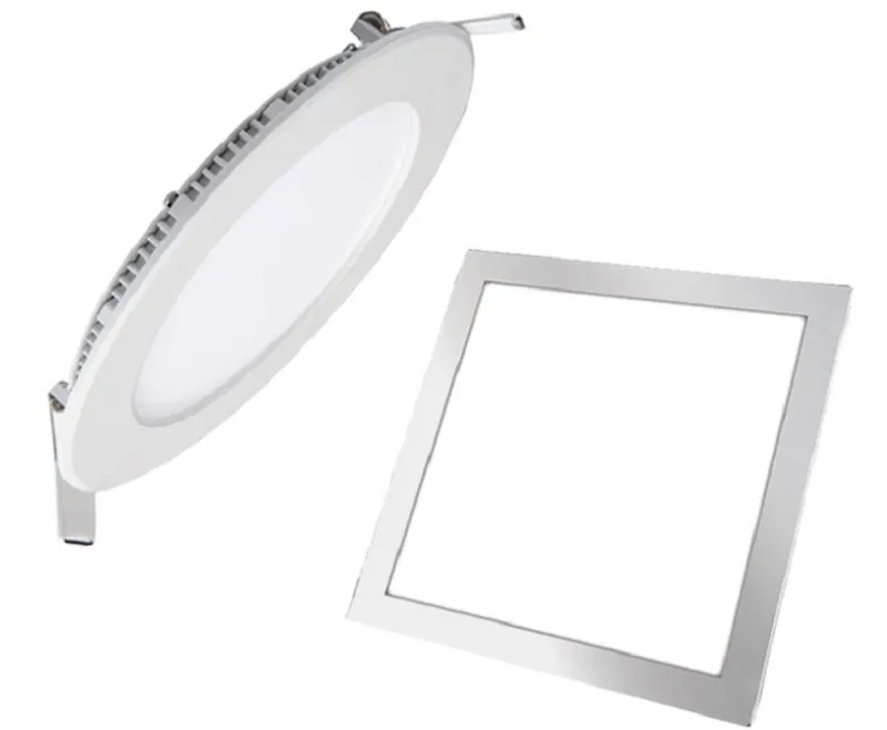 Lámpara empotrada de techo empotrada brillante de luz blanca de panel redondo LED AC85-265v (redondo, 3w-25w, blanco cálido / luz diurna)